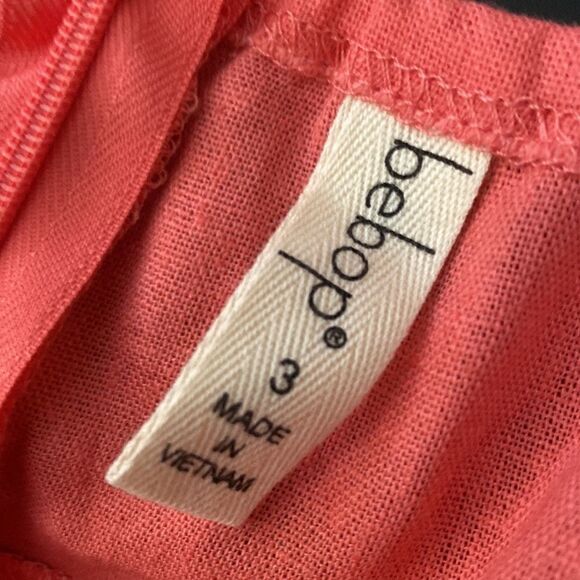 Bebop Juniors Sz 3 Coral linen adjustable spaghetti strap dress. Great Condition - Picture 7 of 10